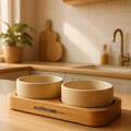 Bamboo Pet Bowl Set